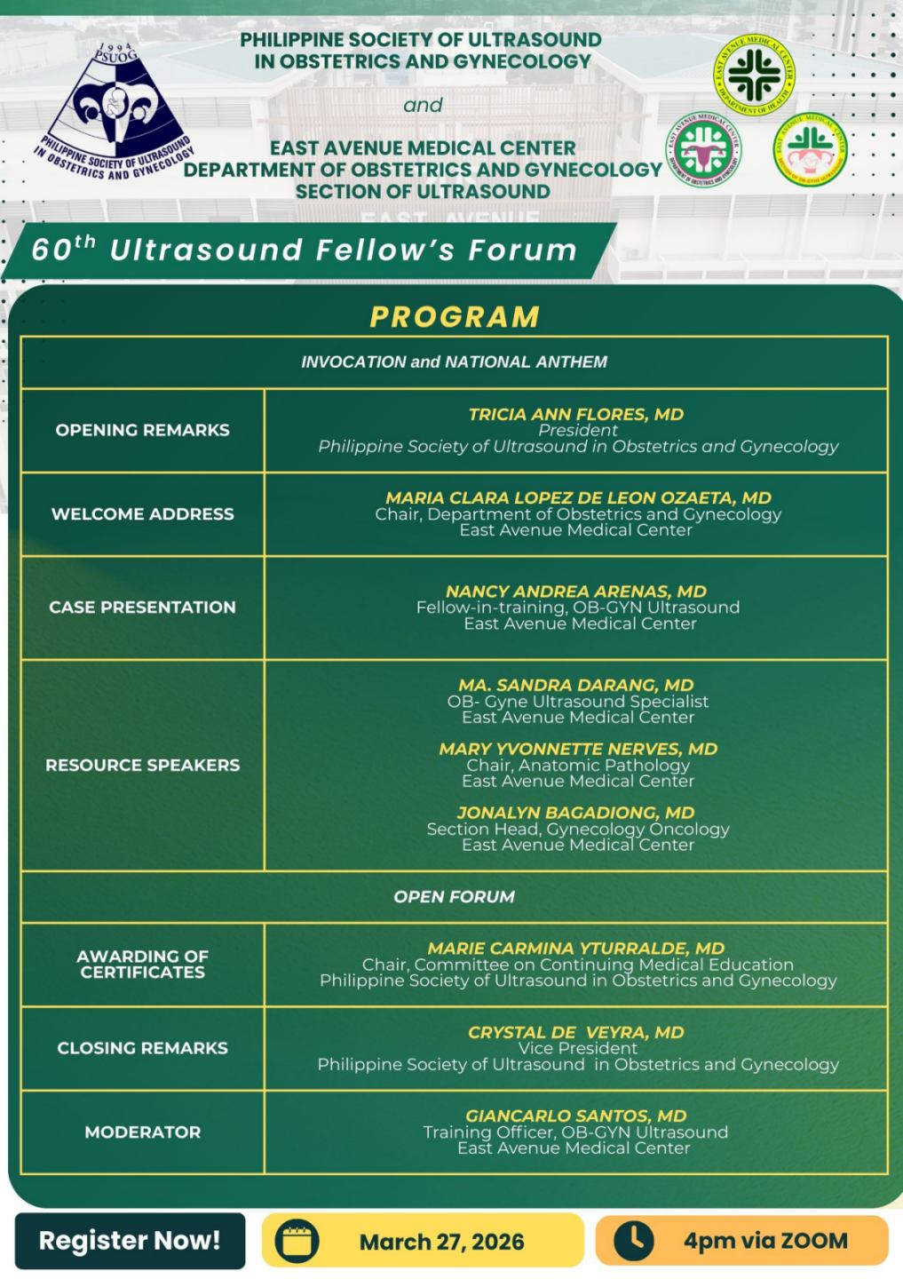 60th Ultrasound Fellow’s Forum Program